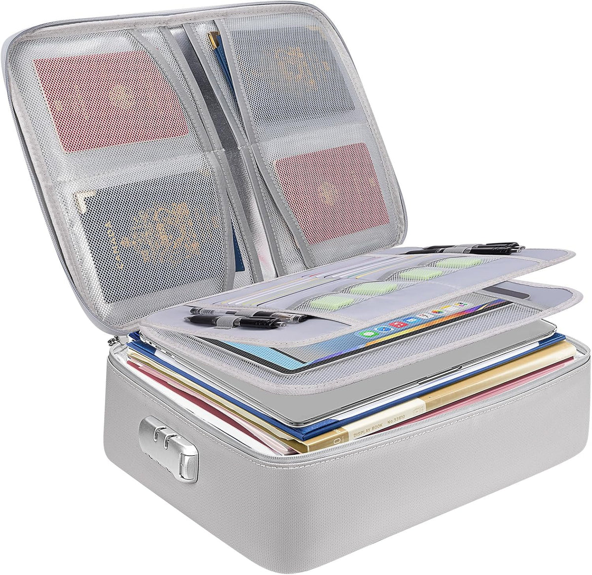 BALEINE Fireproof Document Box with Lock, Waterproof Fire Safe File Bag