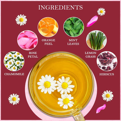 Chamomile Rose Citrus Herbal Tea 100g, Natural Herbal Infusion, 50 Tea Bags