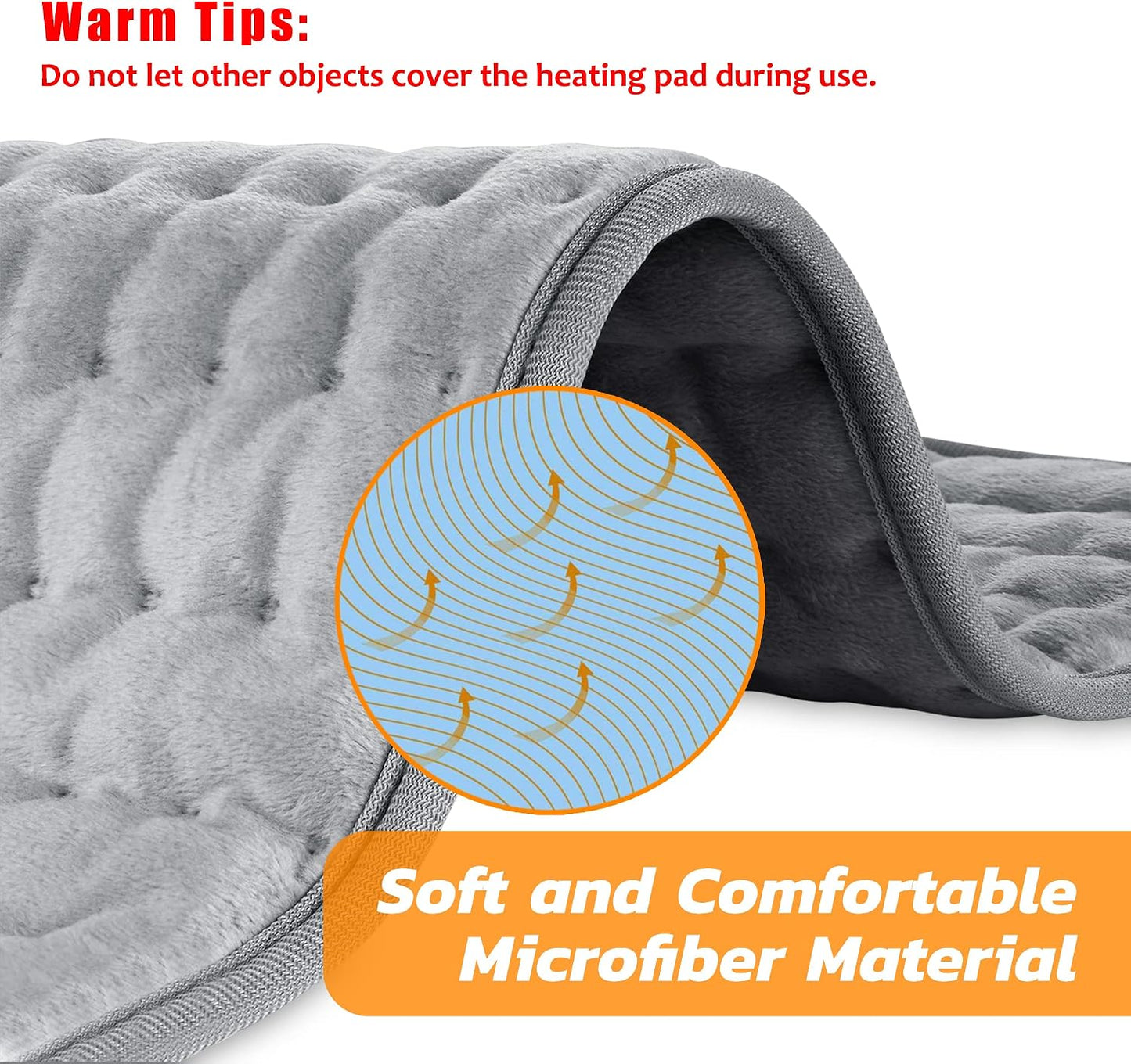 Electric Heating pad for Back Neck Shoulder Knee Arms Legs- Electric Heat Pads with 6 Heat Settings & Auto Shut Off Heat Heating Pad for Birthday Mother Father Girl Men Women