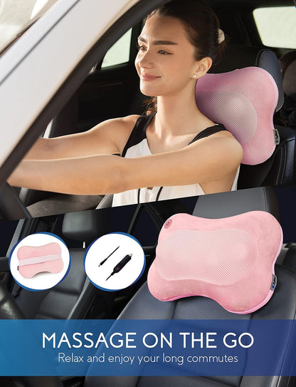 Zyllion Shiatsu Back and Neck Massager with Heat - 3D Electric Kneading Deep Tissue Massage Pillow for Muscle Pain Relief, Black, ZMA-13