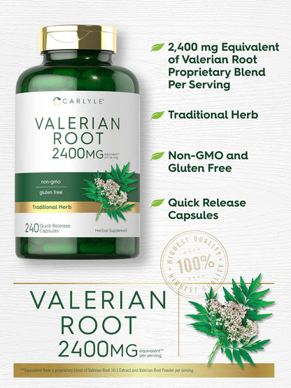 Carlyle Valerian Root Extract Supplement | 240 Capsules