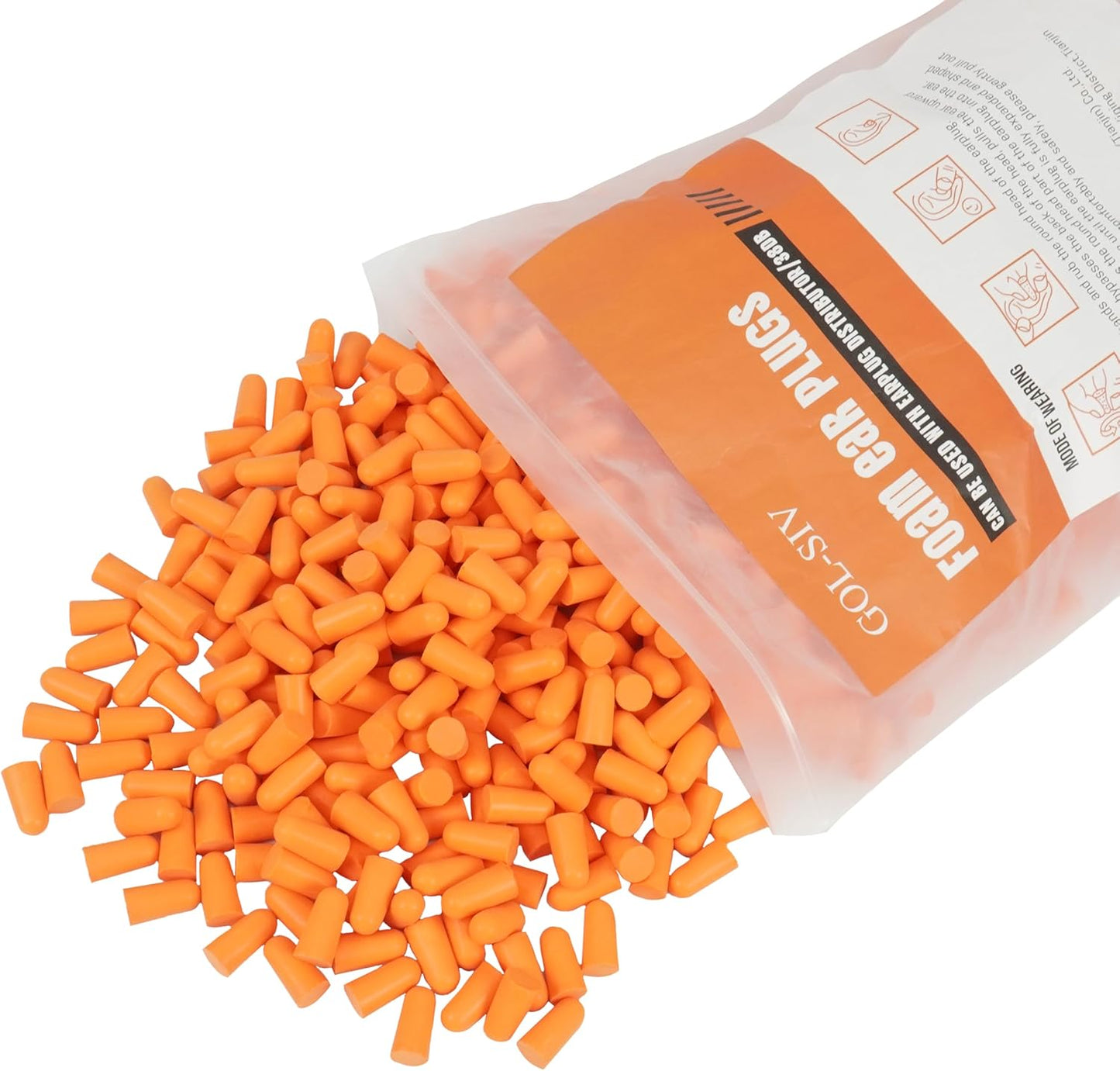 NRR 33dB Foam Ear Plugs with Cord,100 Pairs/Box，for Sleeping | Ultra-soft PU foam, fit ear canals, individually wrapped,earplugs for Construction , traveling, studying. shooting ranges