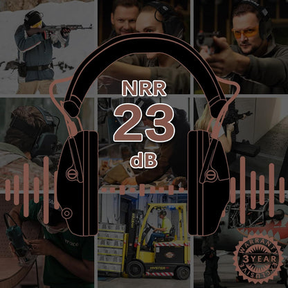 PROHEAR Electronic Ear Protection for Shooting with 4X Sound Amplification, Gun Range Hearing Protection Muffs, NRR 23dB Noise Reduction Headphones for Hunting, Green