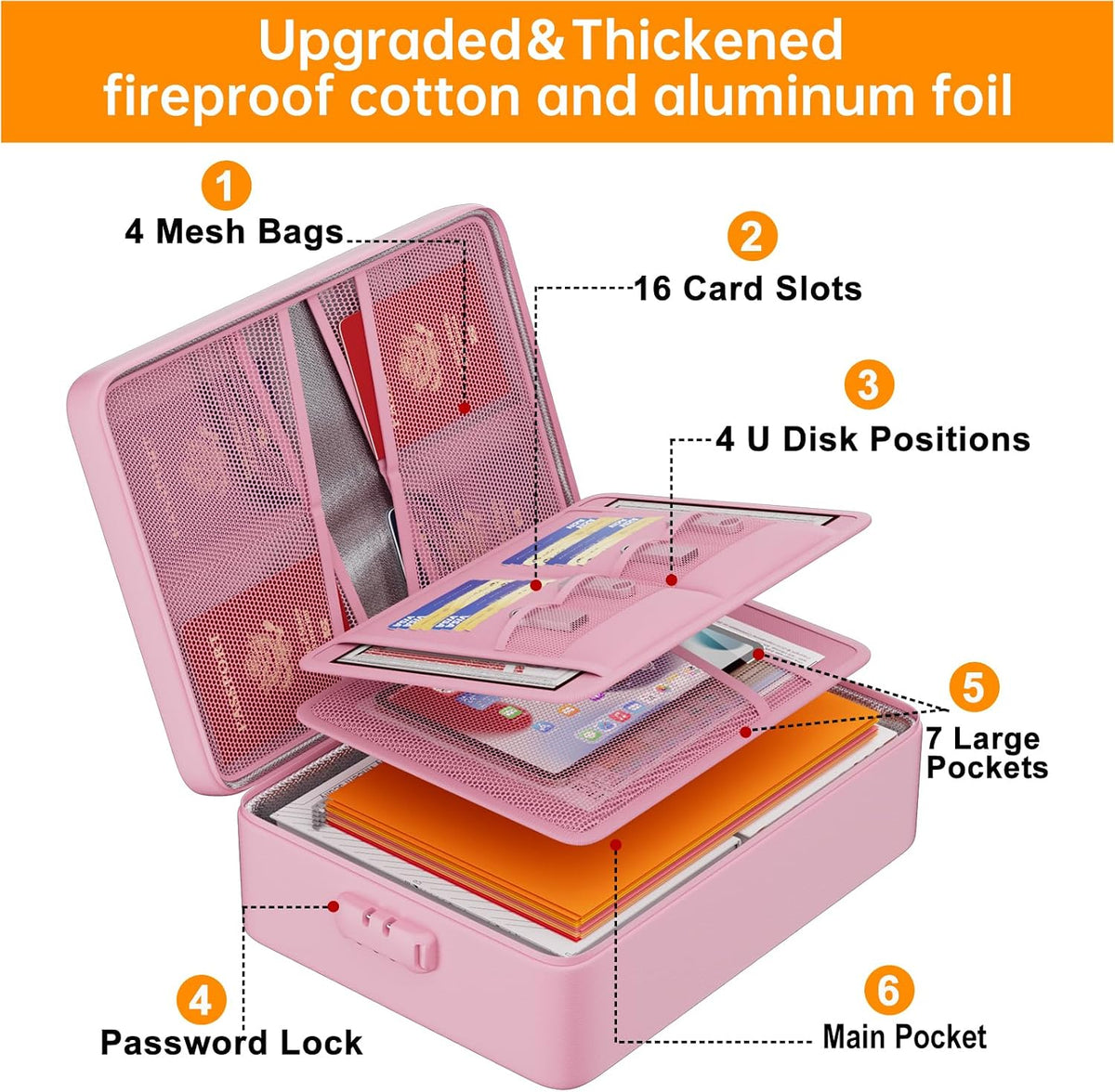DocSafe 5200°F Fireproof Document Organizer Box with Lock, Heat Insulated