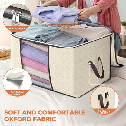 90L Large Storage Bags, Clothes Storage Bins Closet Organizers