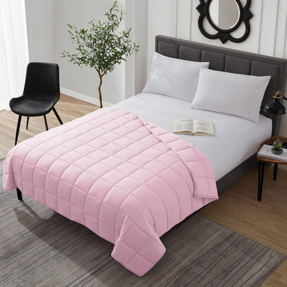 L'AGRATY Weighted Lap Pad 7lb: Small Weighted Blanket for Adults - Cooling Portable Travel Blanket for Relaxation Sleeping - Washable All-Season (29" x 24")