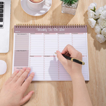 Thboxes Weekly To Do List Notepad, 8.5"x11" Desk Planner 52 Sheets, Green | 100GSM Paper Undated Habit Planner, Productivity Organizer Notepad, for Home School Office Work, Travel, College Essentials