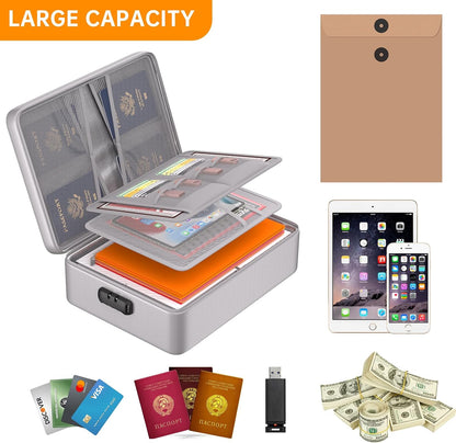 DocSafe 5200°F Fireproof Document Organizer Box with Lock, Heat Insulated
