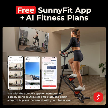 Sunny Health & Fitness Stair Stepper & Climber Exercise Equipment for Home Workout, Compact Cardio Training Machine