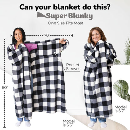 Super Blanky Wearable Blankets for Women & Men, Graduation Day Gift for Her, Cozy Gifts for Women, Wife Birthday Gifts Ideas