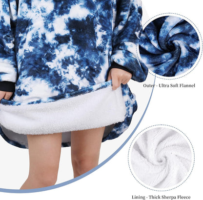 AmyHomie Wearable Blanket Hoodie for Adults & Teens,Oversized Sherpa Hooded Blanket,Warm Cozy Blanket Sweatshirt as Christmas Birthday Gifts for Women Men