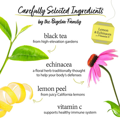 Bigelow Tea Lemon and Echinacea Plus Vitamin C, 18 Count (Pack of 6)