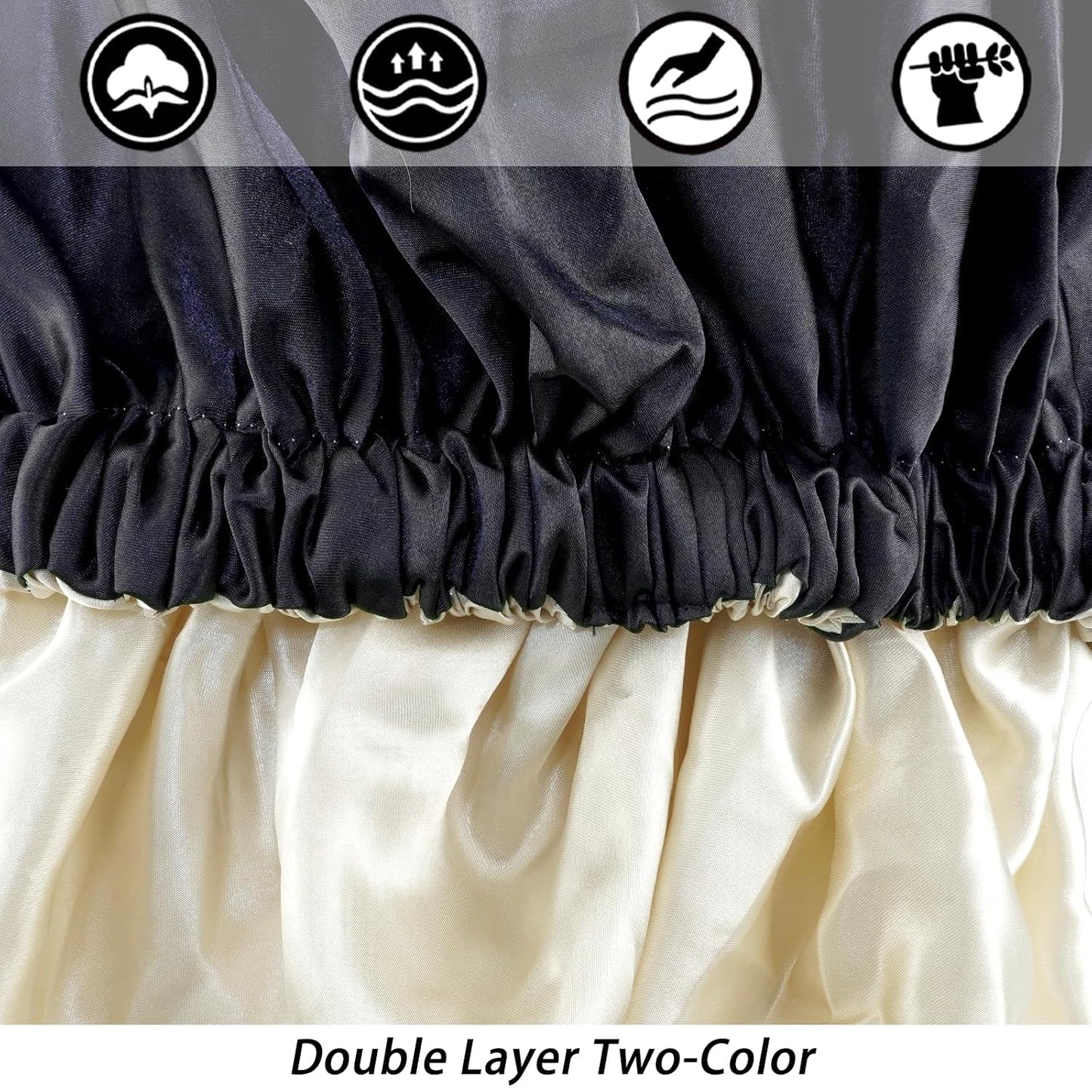 Satin Bonnet Silk Bonnet Hair Bonnet for Sleeping-Slouchy Beanie Hat Satin Sleep Cap for Women's Natural & Curly Hair(Blue Zircon)