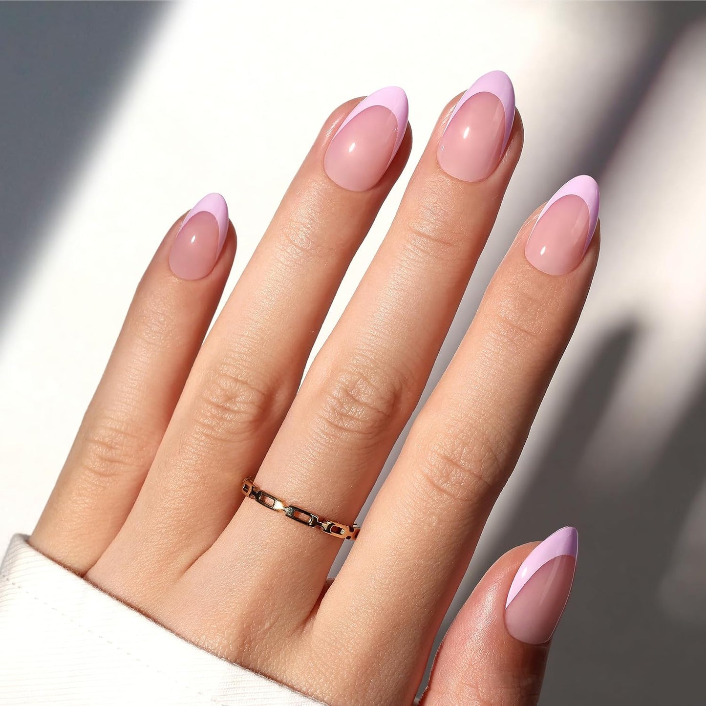 Beetles Press On Nail Kit-Short Square French Tip Press On Nails, 150Pcs Pink French Nail Tips with Nail Glue & Remover Builder Top Coat Nail Lamp, All-in-One DIY Fake Nails Gift for Women