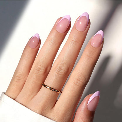 Beetles Press On Nail Kit-Short Square French Tip Press On Nails, 150Pcs Pink French Nail Tips with Nail Glue & Remover Builder Top Coat Nail Lamp, All-in-One DIY Fake Nails Gift for Women