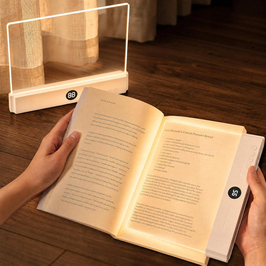 Book Light, Rechargeable Flat Reading Light with Timer for Reading at Night