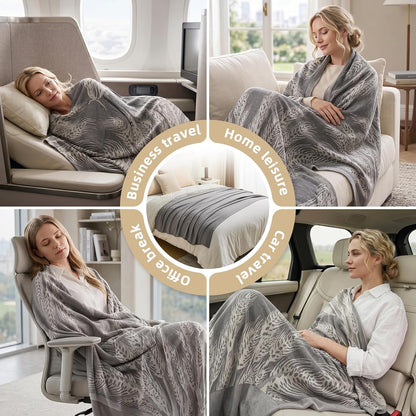Travel Blanket Airplane - Ultra Soft & Lightweight Knit Design