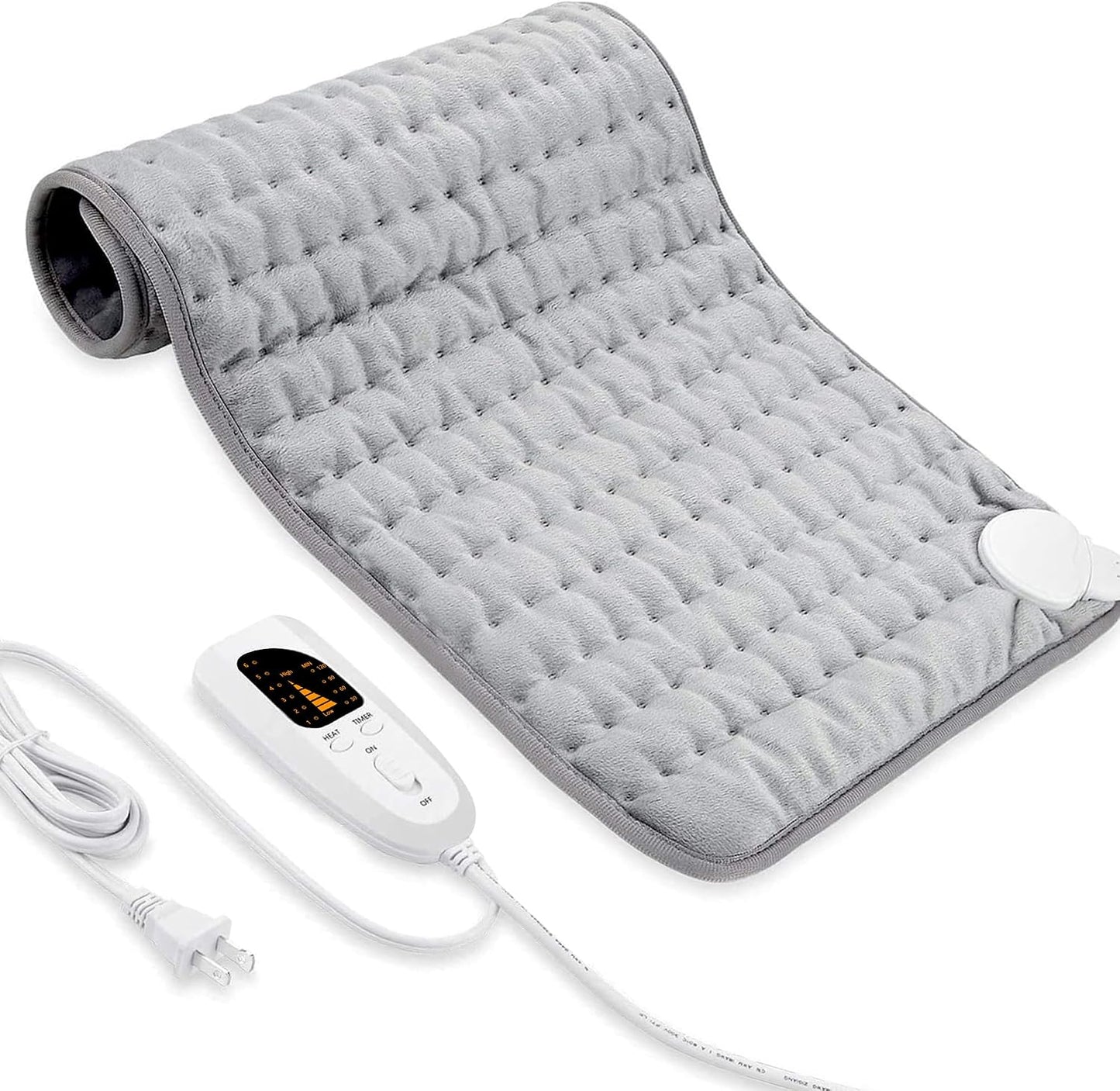 Electric Heating pad with 6 Heat Settings, Auto Shut Off, Dry Electric Heating for Back Neck Knee Arms Legs Shoulder Heat Pads for Christmas Birthday Father Mother's Day (24"X12", Gray Green)