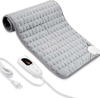 Electric Heating pad with 6 Heat Settings, Auto Shut Off, Dry Electric Heating for Back Neck Knee Arms Legs Shoulder Heat Pads for Christmas Birthday Father Mother's Day (24"X12", Gray Green)