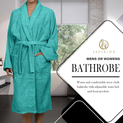 Cotton Unisex Terry Robe, Soft And Absorbent Robes For Men And Women, Bathroom Accessories