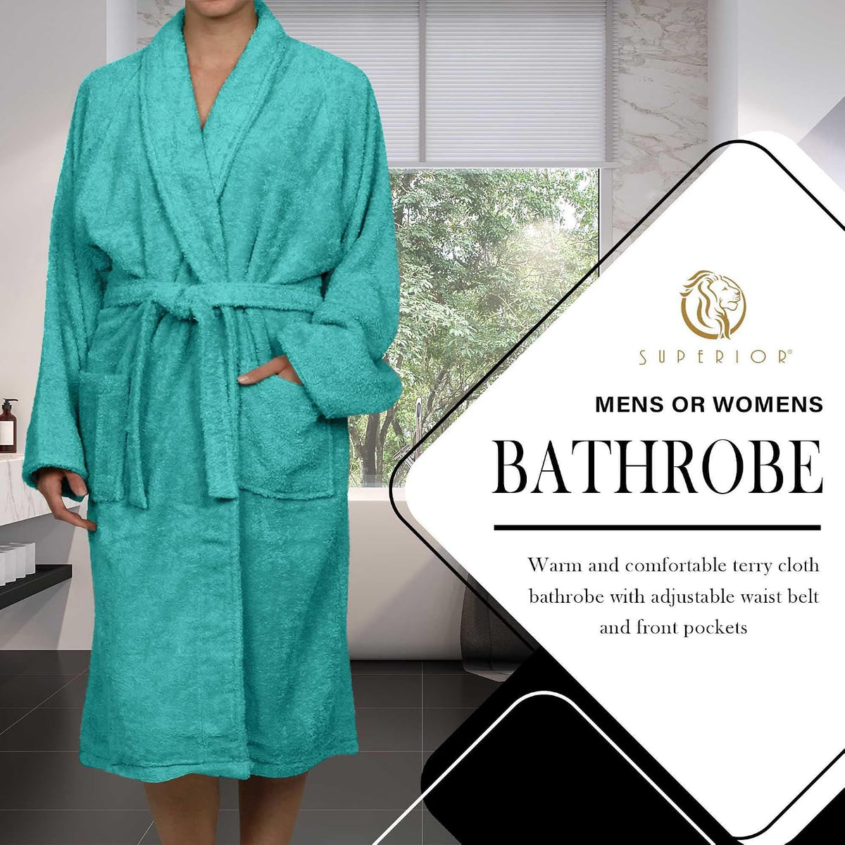 Cotton Unisex Terry Robe, Soft And Absorbent Robes For Men And Women, Bathroom Accessories