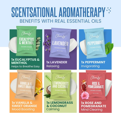 Cleverfy Shower Steamers Aromatherapy Gifts for Women and Men, 18 Tablets