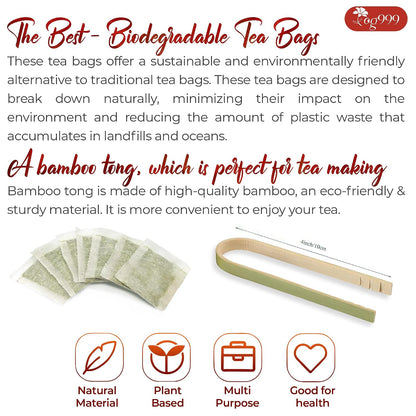 TOG999, 135 Premium Red Rooibos Tea Bags, 100% Natural & Pure from Rooibos Tea Leaves. Loose Leaf Rooibos Herbal Tea. Made with Natural Material Tea Bags. No Sugar, No Caffeine, No Gluten, Vegan.