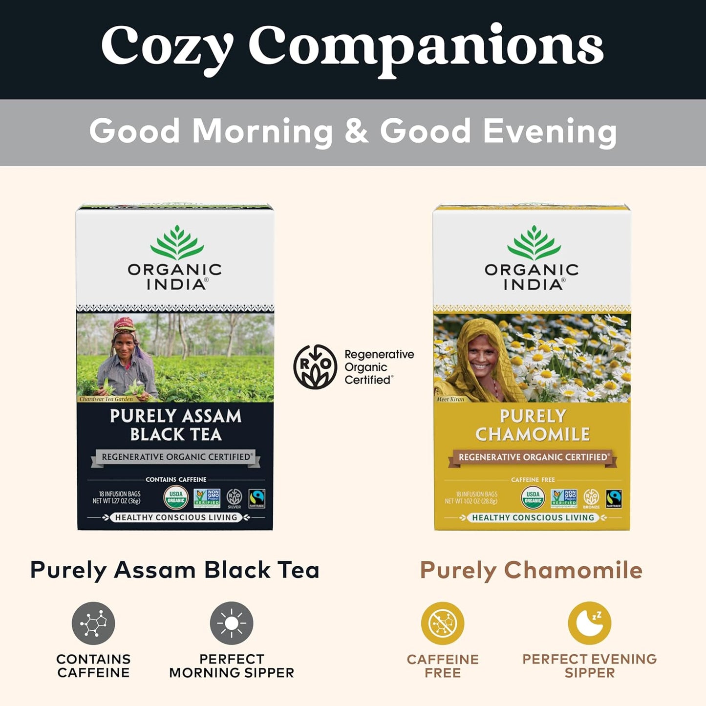 ORGANIC INDIA Tulsi Turmeric Ginger Herbal Tea - Stress Relieving & Harmonizing, Immune Support, Aids Digestion, Vegan, Caffeine-Free - 18 Infusion Bags, 6 Pack