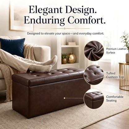 ALASDO Storage Ottoman Footrest Stool Small Ottoman with Storage Foldable Ottomans Foot Rest Footstool Bench for Living Room 17x13x13inches Grey