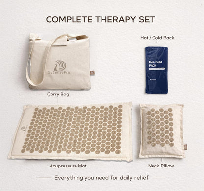 Acupressure Mat & Pillow Set – Extra-Long 29” Acupressure Therapy for Back & Neck Pain Relief, Sciatica, Stress Relief & Sleep Support Includes Carry Bag & Hot/Cold Pack (Purple)