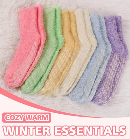 Slipper Socks for Women Men Grip Hospital Socks with Grips Fuzzy Non Slip Warm Womens Gifts