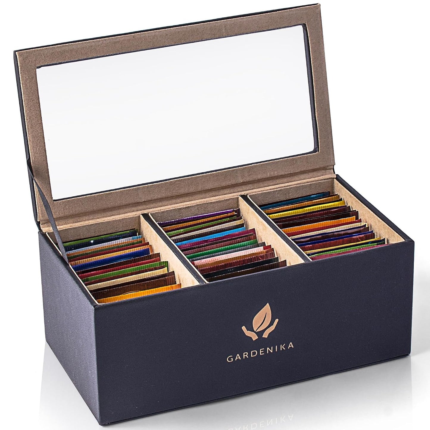 Tea Bags Variety Pack Box - Herbal and Caffeine Free Sampler Gift Set - 60 Count, 15 Different Flavors