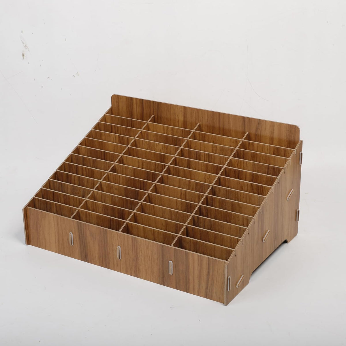 Wooden Display Cell Phone Rack, Phone Storage Rack Brown 12 Slot