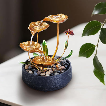 Tabletop Water Fountain – 3-Tier Rock Indoor Waterfall Fountain