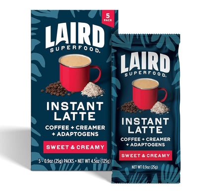 Laird Superfood Chai Instant Latte with Adaptogens - Instant Chai Tea Powder with Superfood Coconut Creamer - Gluten Free, Non-GMO, Vegan, 8 oz. Bag, Pack of 1
