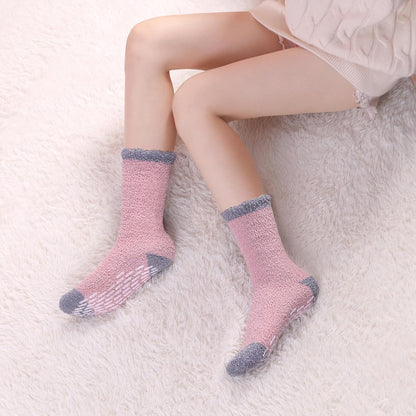 LINEMIN Non-Slip Fuzzy Socks for Women - Cozy Hospital Soft Fluffy Socks With Grips - Winter Warm Slipper