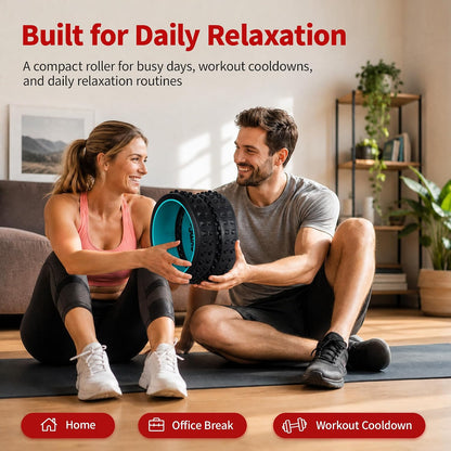 GymCope Back Roller for Back Pain Reliefn & Stretching, Deep Tissue Massage Roller Supports Up to 530 lbs / 240 kg, 5.5''-7.5'' Curved Foam Roller for Home Physical Stretching (Blue, Medium)