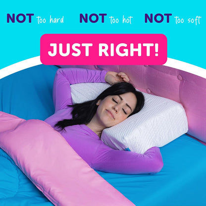 Pillow Cube Ice Cube - 5" Cube Pillows for Side Sleepers, Cooling Memory Foam Pillows for Neck and Shoulder Pain - King, Queen, Twin 24"x12"x5"