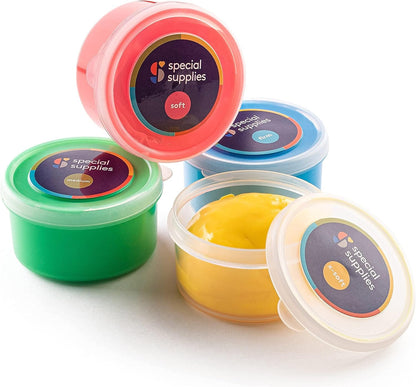 Special Supplies Therapy Putty for Teens and Adults - Resistive Hand Exercise Stress Relief Therapy Putty Kit, Set of 4 Strengths, Three Ounces of Each Putty (Primary Colors)