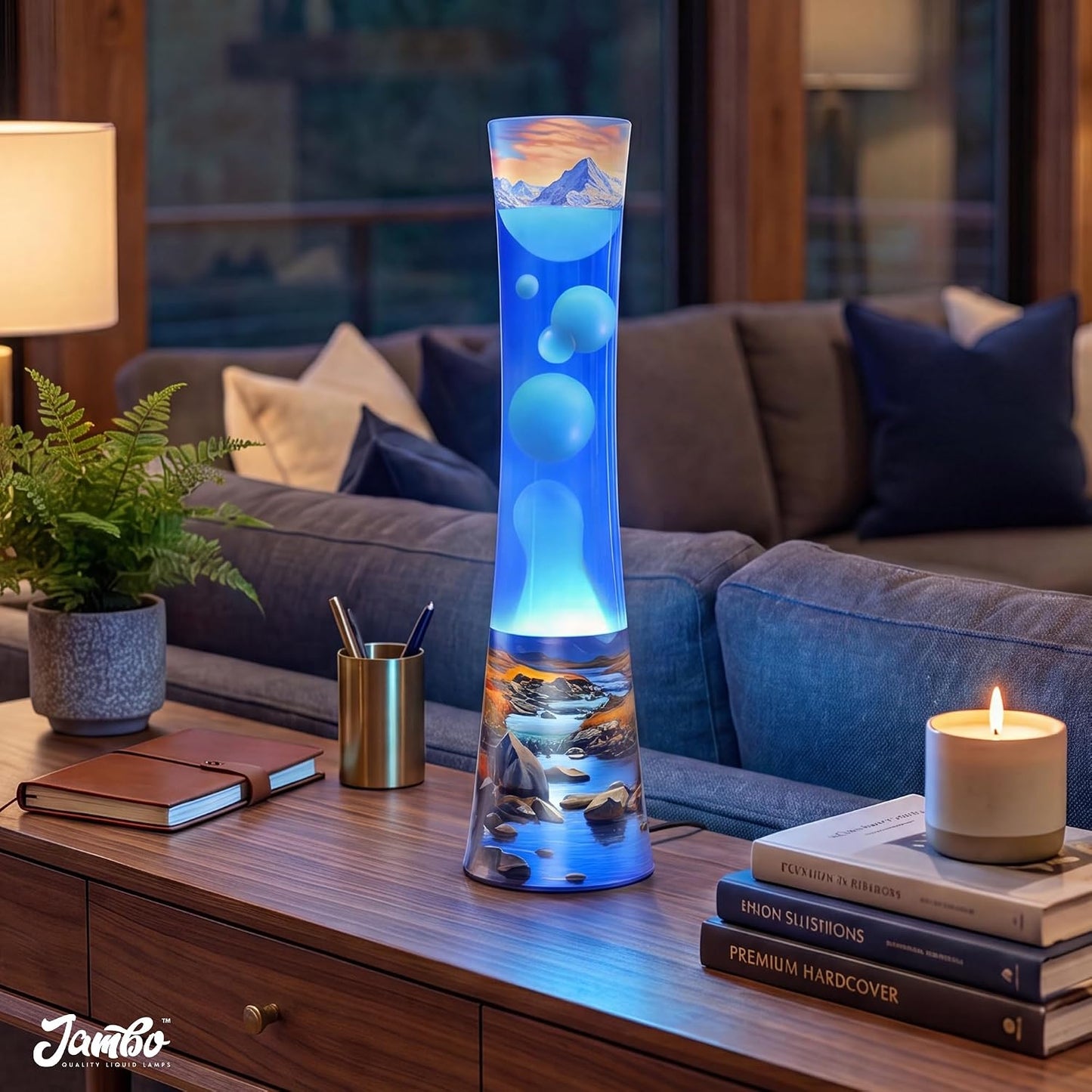 JAMBO 15.5" The Upgraded Motion Lamp, Sunset Decal Motion Light, Beautiful Home Decor, Living Room Bedroom Lamp, Relaxing Nightlight for Teens, Kids & Adults
