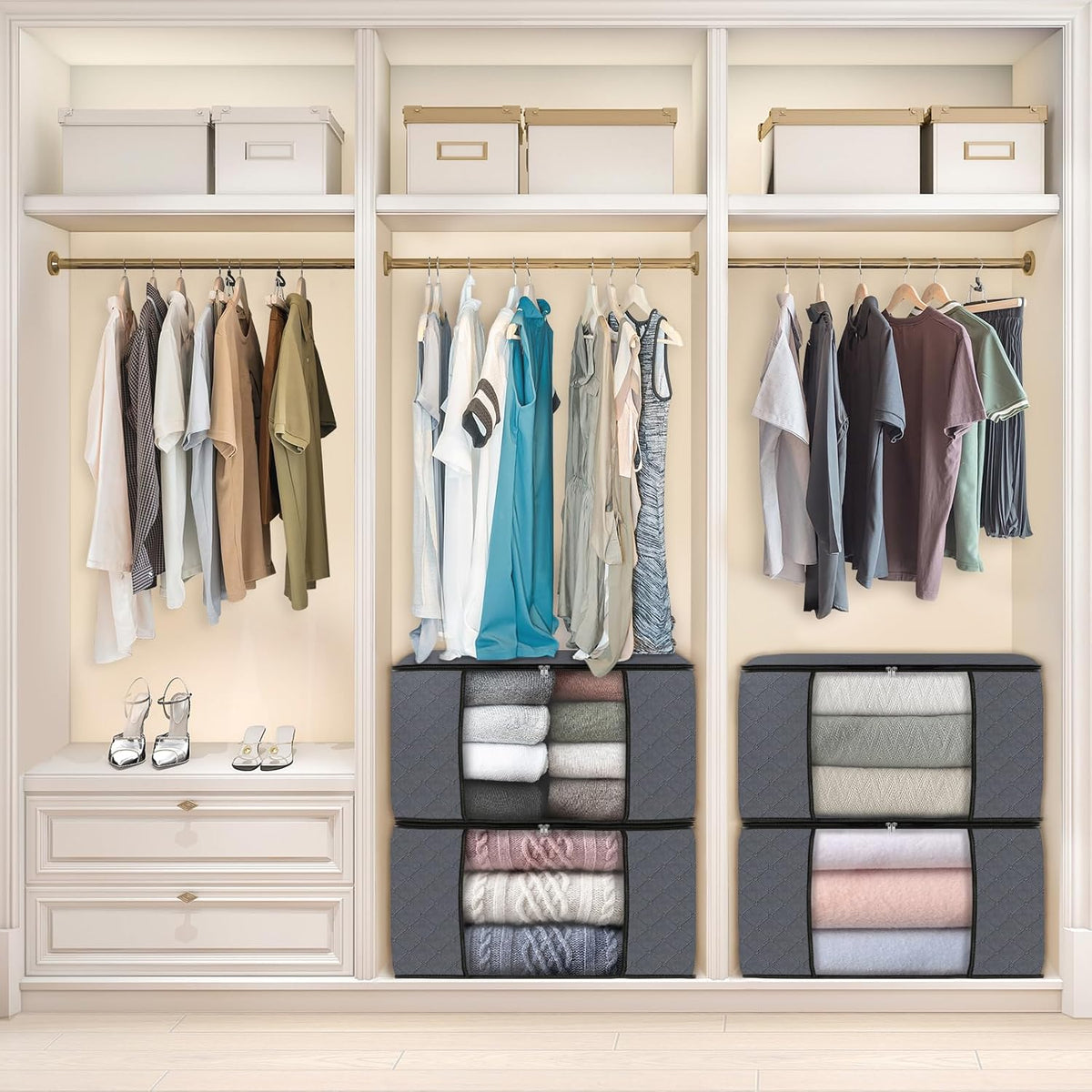 Fab totes Storage Bags for Clothes Blanket Storage Bins with Lids