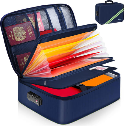 Noiposi Fireproof Document Box with Lock 5200℉-8 Layer