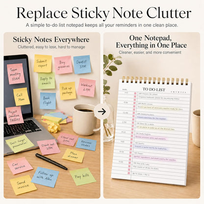 To Do List Notepad 3 Pack, Undated Daily Planner Notepad With To Do List Notebook Checklist Planner Spiral Waterproof Notepad for Office Supplies, School Planner, 52 Sheets/Pack, 5.5"*8.3" A5 Size