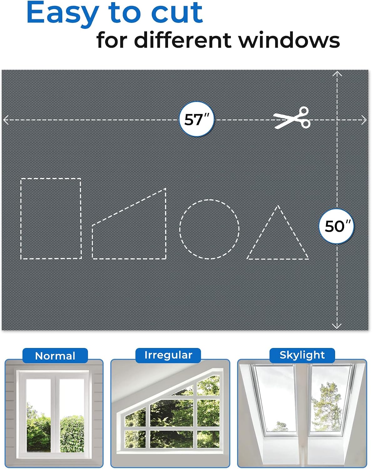 Sumobaby Blackout Curtains 63"x70" Portable No Drill Black Out Window Cover - Colors A