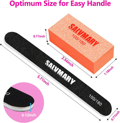 Nail Files and Buffers, Professional Manicure Tools Kit, 100/180 Grit Double Sided Emery Boards for Nails, 80/100 Grit Nail Buffer Blocks Supplies for Home Salon 8Pcs