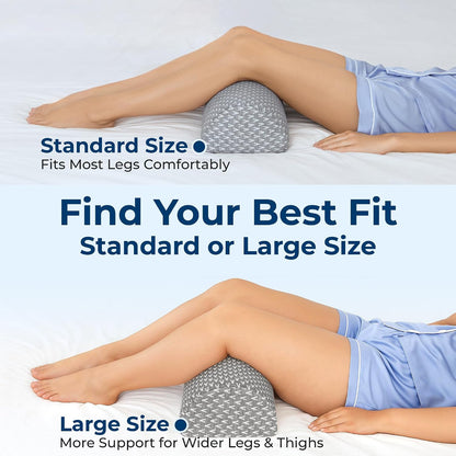 5 STARS UNITED Knee Pillow for Back Sleeping – Half Moon Bolster Pillow for Legs, Under Knee Pillow for Sleeping on Back, Memory Foam Leg Pillow for Back Pain, Gray