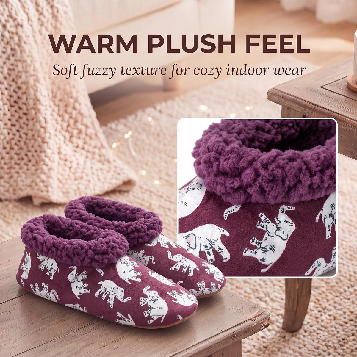 Cozylook Fuzzy Slippers for Women Indoor Soft Sole Slipper Socks