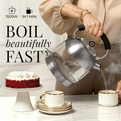 Styled Settings Stainless Steel Electric Kettle with Temperature Control