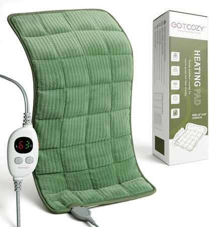 GOTCOZY Heating Pad 12"x24" for Back Pain Relief & Cramps(Rose)