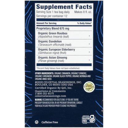 Celestial Seasonings TeaWell Herbal Tea, Daily Wellness, Organic Turmeric Spice, 12 Count